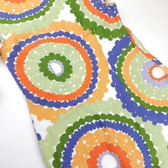 Boden Linen Green Blue Orange Floral Dress Sz 2R - Picture 12 of 14